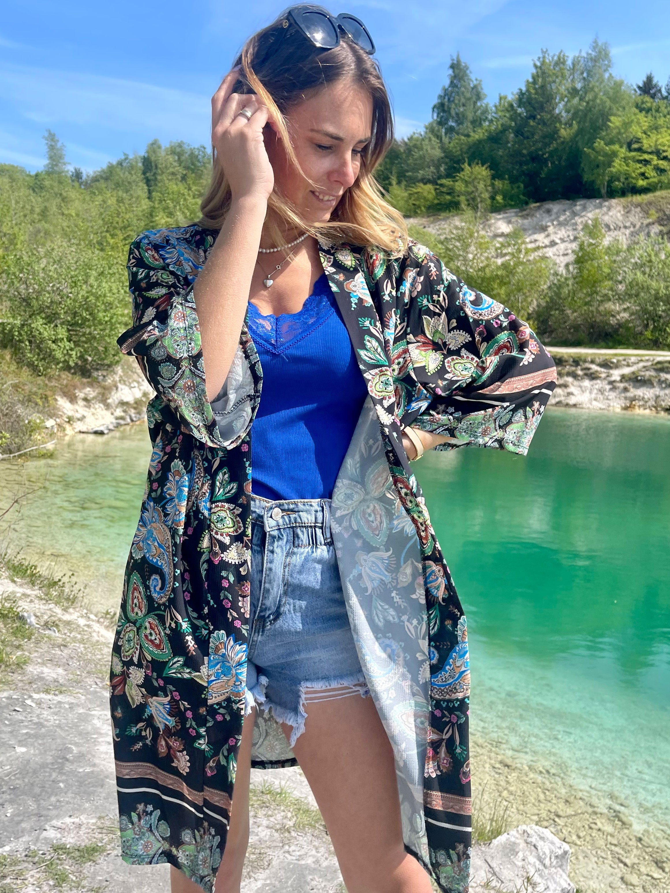 Lily - Paisley-mönstrad kimono